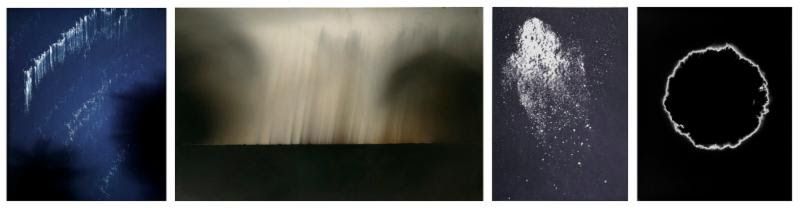 From left to right: Caleb Charland, Camera Placed On My Solar Plexus While Laying On The Ground At Night For Several Hours, 2015; Christopher Colville, Horizon, 2015; Marianne Dages, An Equivalent VI, 2014; Garrett Hansen, Untitled from the series "The Void," 2014.