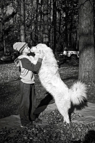 A GIRL AND HER DOG