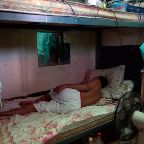 Emmanuel Serna - Neisha a 25 years old Indian, in Hong Kong for 5 years, is sleeping in his teeny tiny room. His slum in Chung Uk Tsuen, home to 10 refugees will be destroyed to make way for the future MTR Hung Shui Kiu station. Hong Kong, July 2015