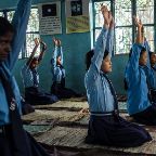 Maria Cardamone - The gym room is used exclusively for Yoga lesson. This practice of 'body education' is part of the exercises on attention, perception and self-analysis that over the years have shown an increase in concentration and learning of the students.