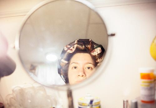 Sharlotte Fondeur-Casas - Self portrait with Mami’s rollers, 2017
