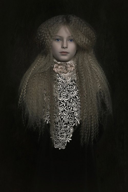 Carola kayen-Mouthaan - Summer  A young girl with big hair in fine art  style 2